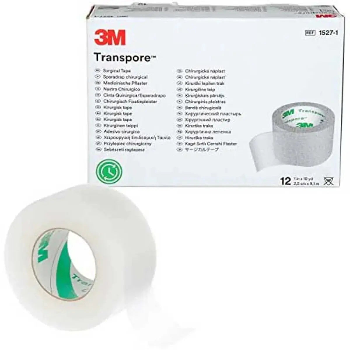 3M Transpore, Plastic Medical/Surgical Adhesive Tape, 1" x 10 YD First Aid Plus