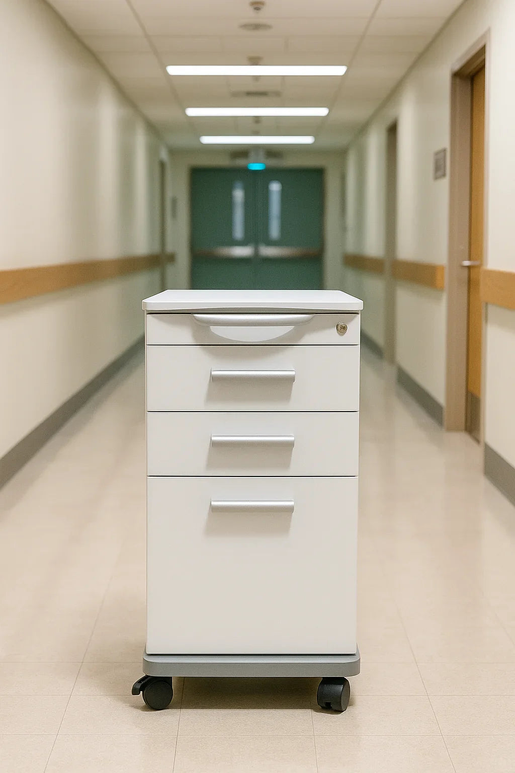 4-Drawer Mobile Medical Cart with Locking Drawers & Casters