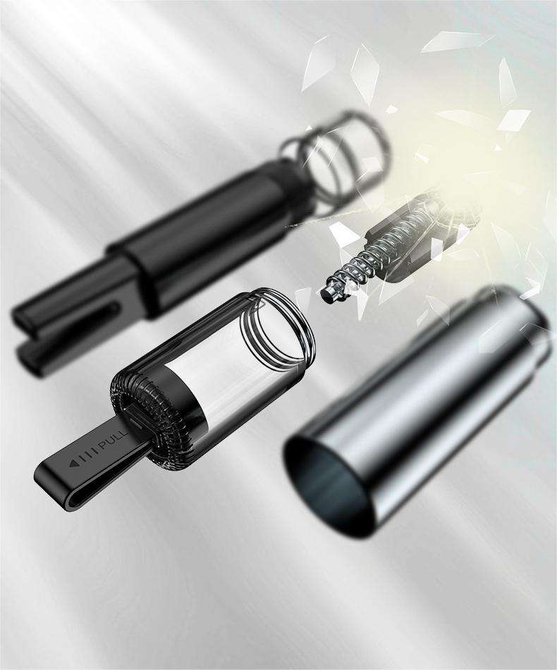 Car Escape Tool with Seat Belt Cutter, Window Breaker and Adhesive Mount