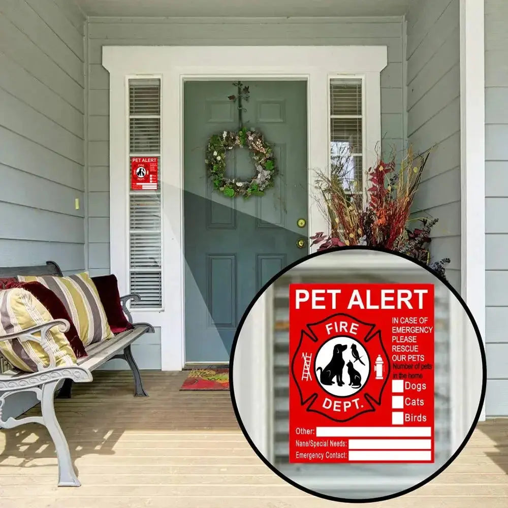 Pet Alert Fire Rescue Sticker, Emergency Pets Inside Window Decal First Aid Plus