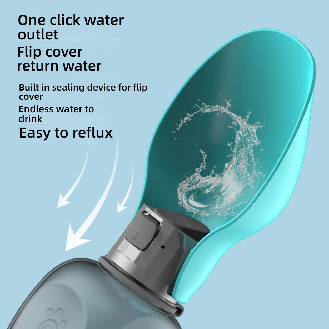 Portable Pet Hydration Bottle with Foldable Cup, 800 ml