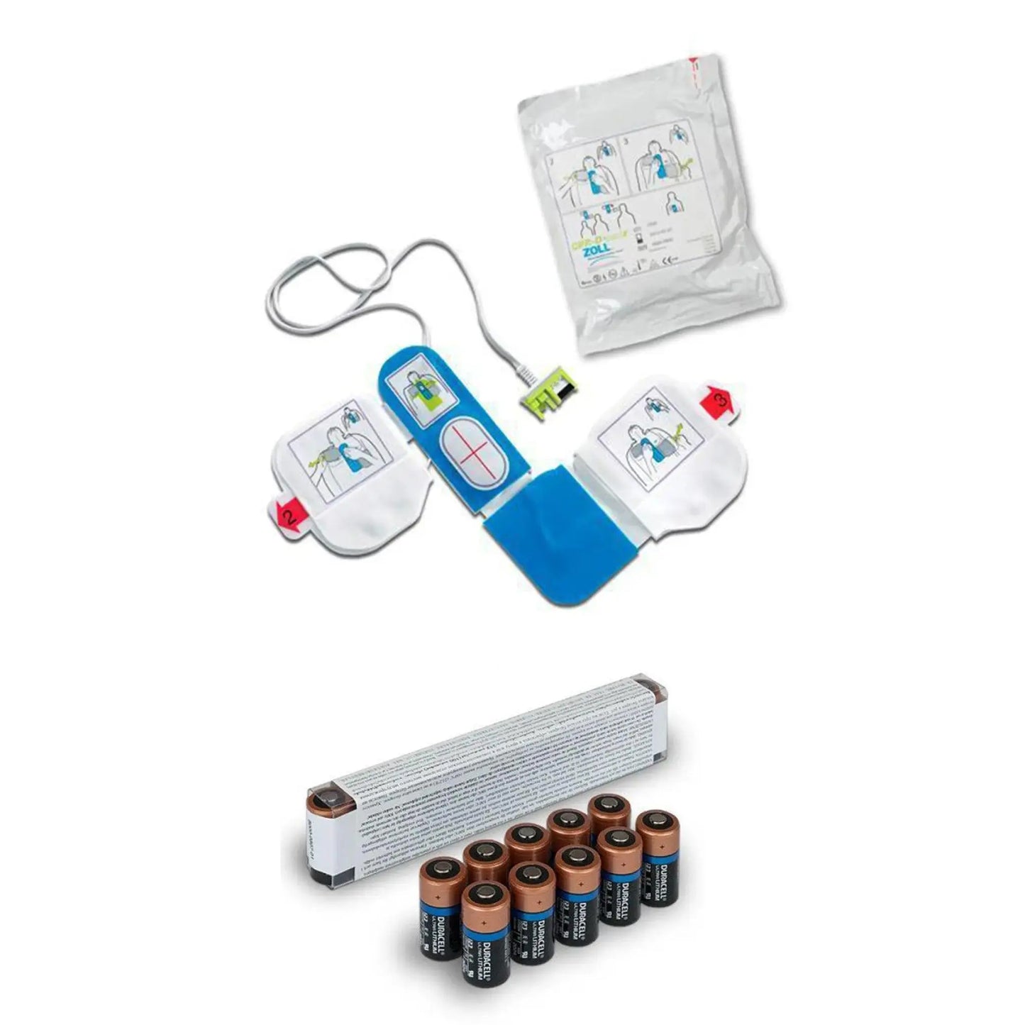 Zoll CPR-D Padz (1 Set) & Battery Refresh Pack – Complete AED Accessory Set First Aid Plus