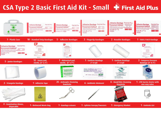 CSA Type 2 Basic First Aid Kit - Small (2-25 Workers) - First Aid Plus