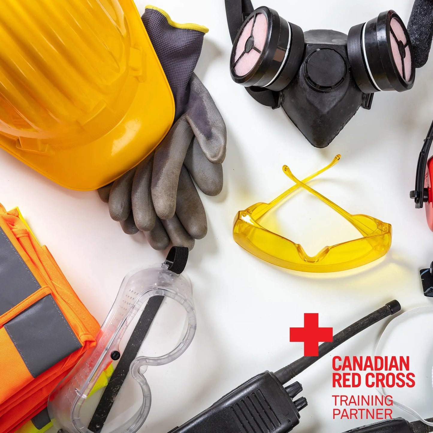 A group of safety gear