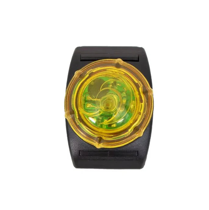 Black and yellow LED light on a white background