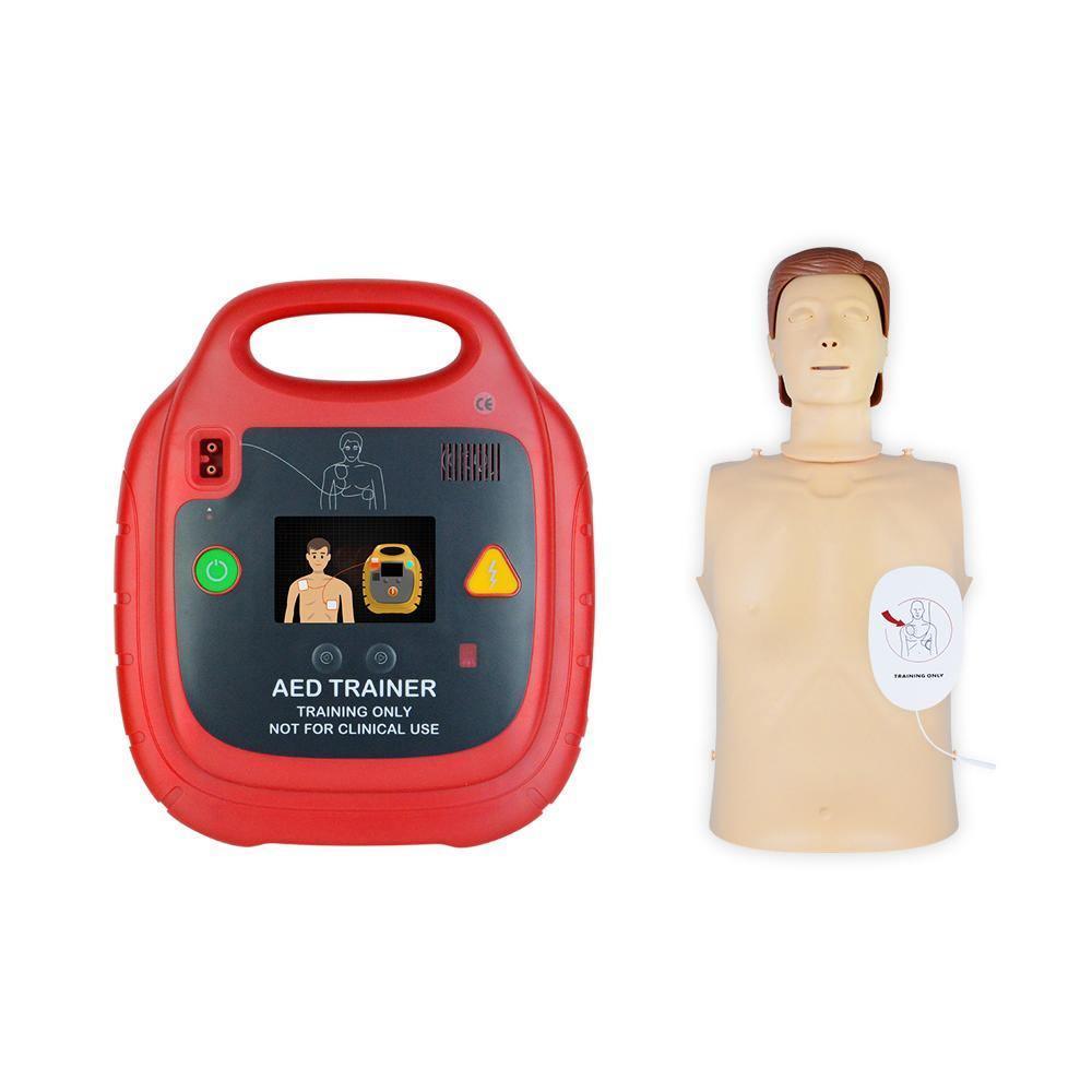 Automated External Defibrillator Trainer, AED Trainer With Training Carry Case - First Aid Plus