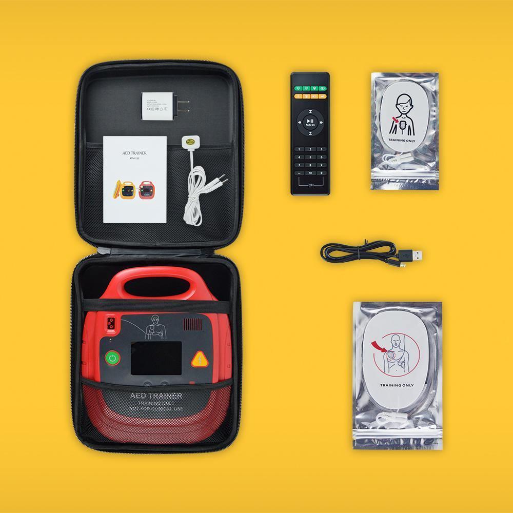 Automated External Defibrillator Trainer, AED Trainer With Training Carry Case - First Aid Plus