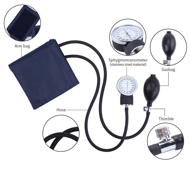 Manual Blood Pressure Kit, Manual Aneroid Sphygmomanometer - First Aid Plus