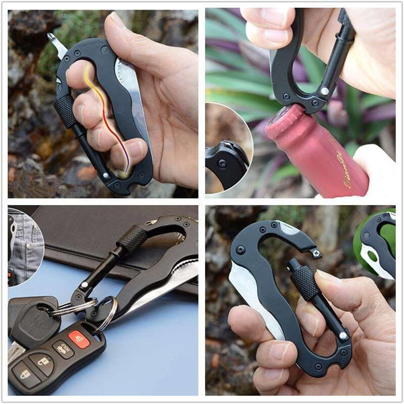 Multi Function Carabiner Tool with Knife - First Aid Plus