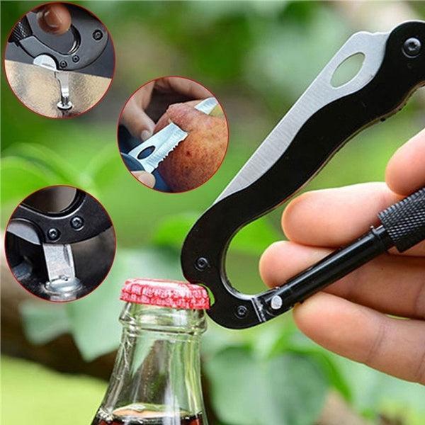 Multi Function Carabiner Tool with Knife - First Aid Plus