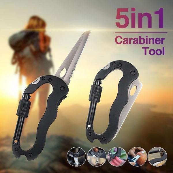 Multi Function Carabiner Tool with Knife - First Aid Plus