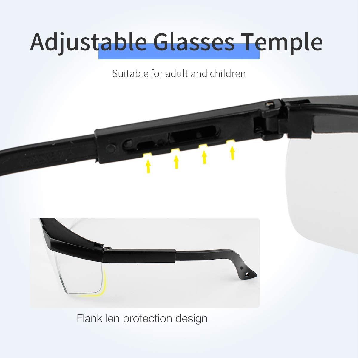 Safety Glasses, Anti Fog, Anti Scratch with Adjustable Temples Design - FirstAidPlus