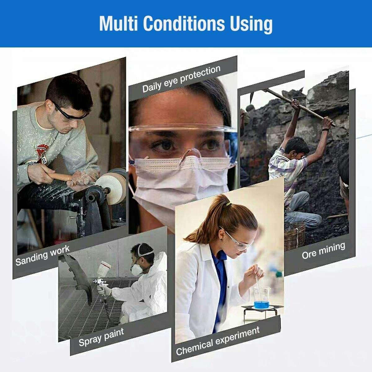 Safety Glasses, Anti Fog, Anti Scratch with Adjustable Temples Design - FirstAidPlus