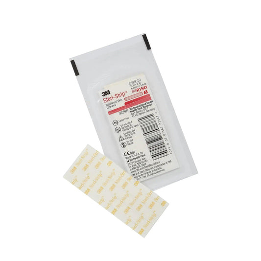 A Close-up of the 3M Steri-Strip, Model R1541, showcases its design for securely closing minor cuts and wounds.