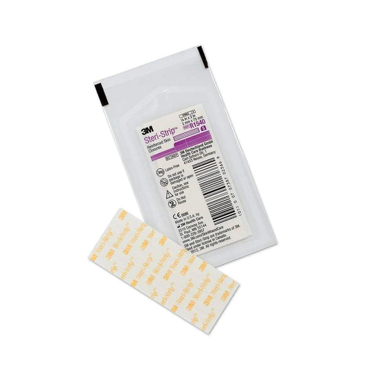 A Close-up of the 3M Steri-Strip, Model R1540, showcases its design for securely closing minor cuts and wounds.