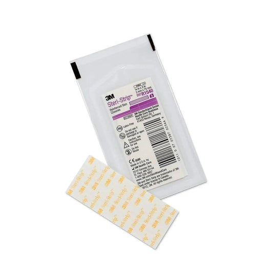 A Close-up of the 3M Steri-Strip, Model R1540, showcases its design for securely closing minor cuts and wounds.