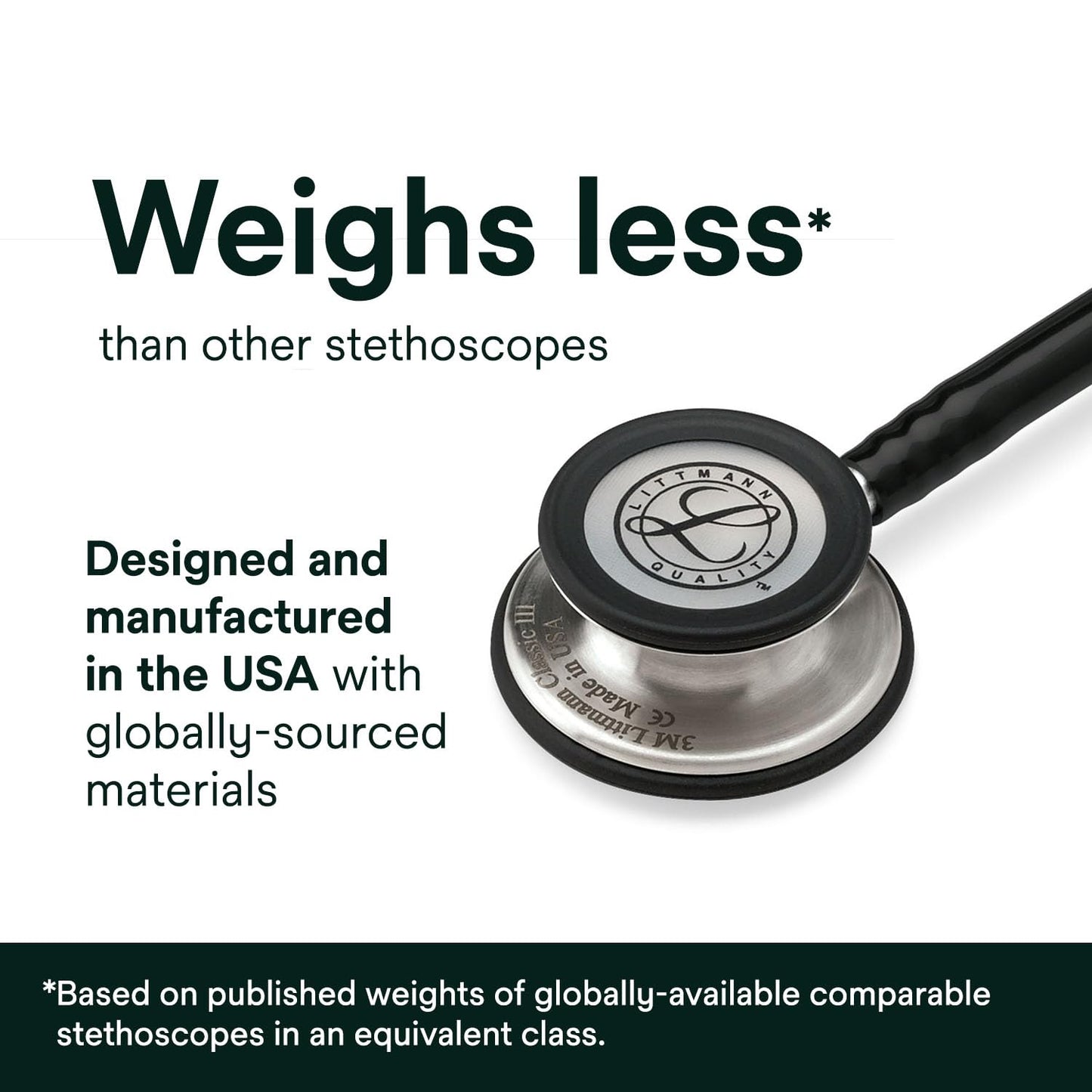 3M Littmann Classic III Stethoscope, Black, 5620