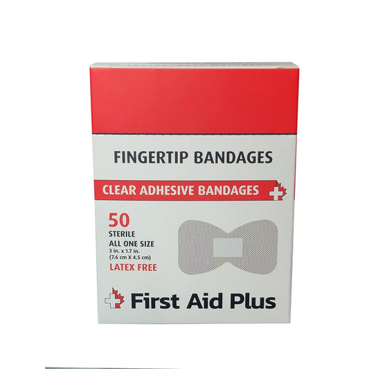 A box of first aid bandages resting on a plain white background.