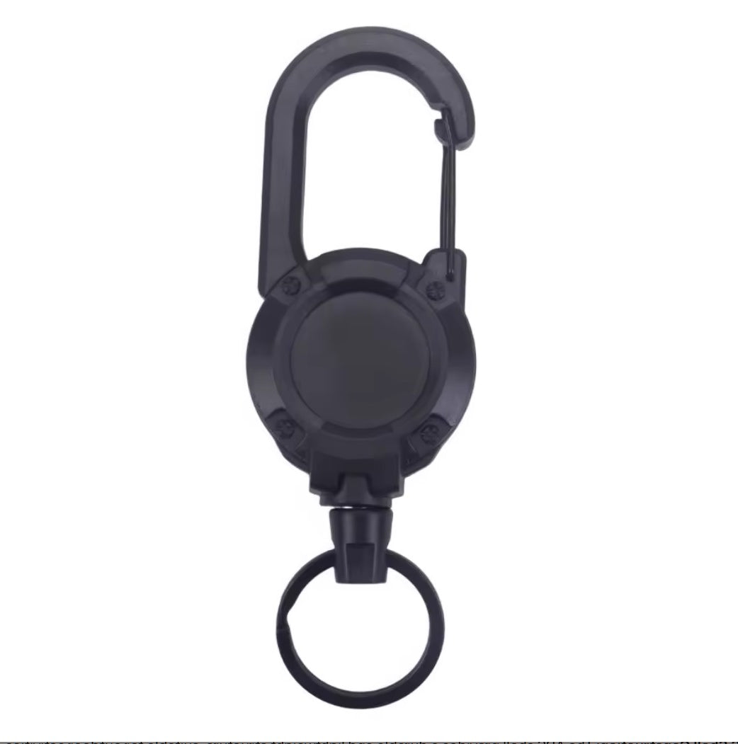 Heavy-Duty Retractable Key Holder with Steel Cord and Carabiner