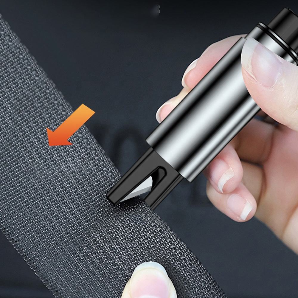 Car Escape Tool with Seat Belt Cutter, Window Breaker and Adhesive Mount