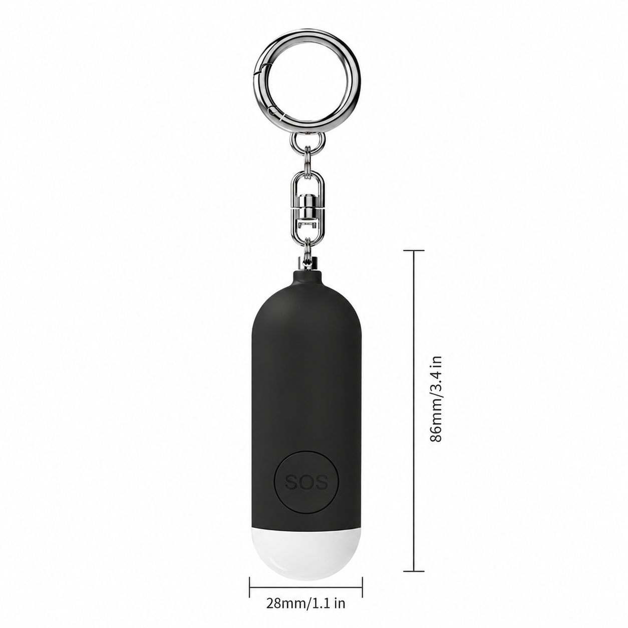 Rechargeable Personal Safety Alarm Keychain with Flashlight