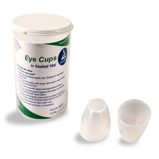 Dynarex Plastic Eye Cups in Sealed Vial, 6/Package