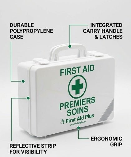Small Plastic First Aid Case – CSA Z1220-17 Compliant (8" x 5" x 3")