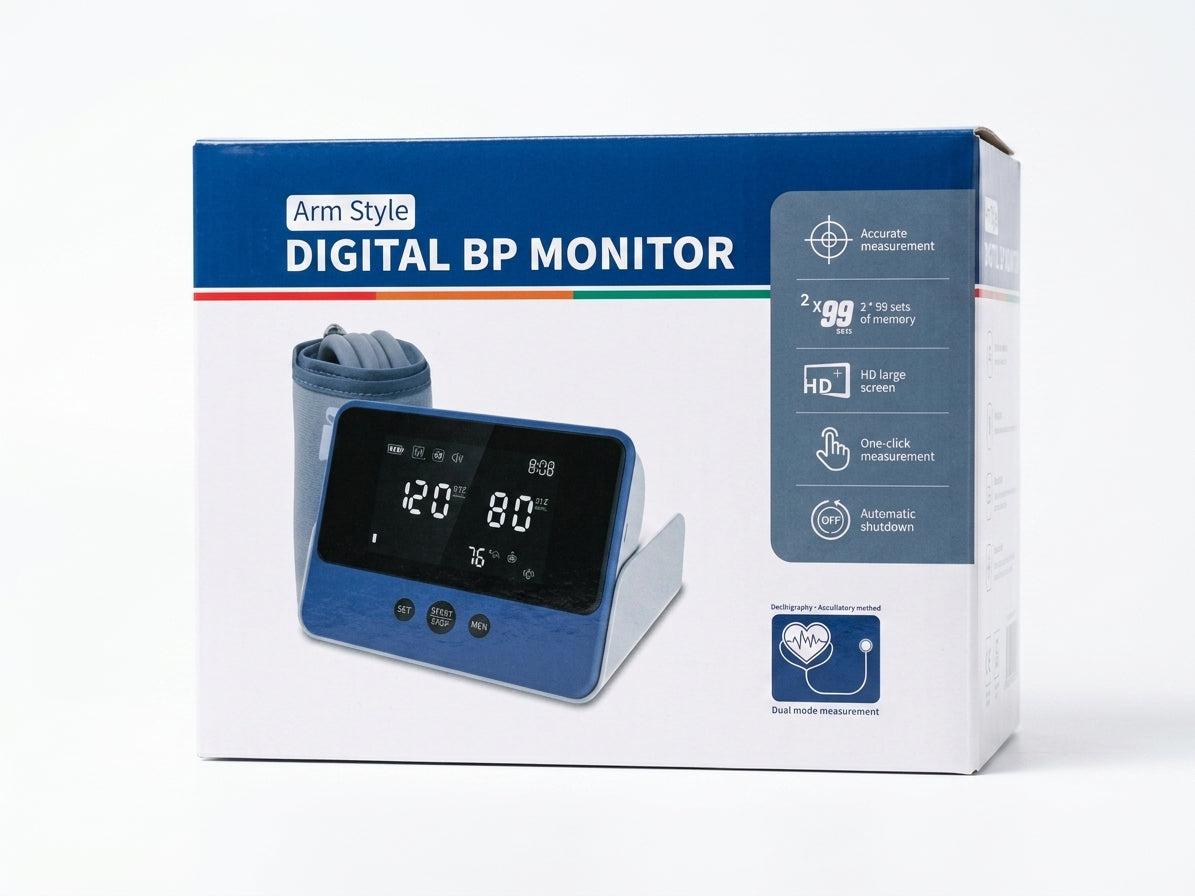 Automatic Arm Digital Blood Pressure Monitor High Accuracy Large Display