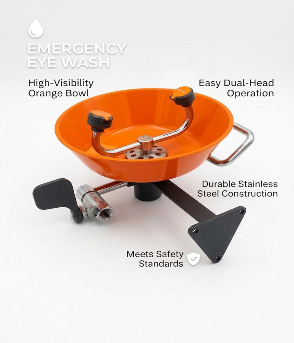 Emergency Eyewash Station (Wall-Mounted Dual-Head)