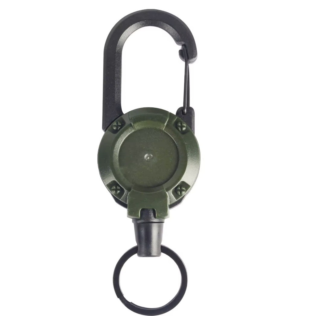 Heavy-Duty Retractable Key Holder with Steel Cord and Carabiner