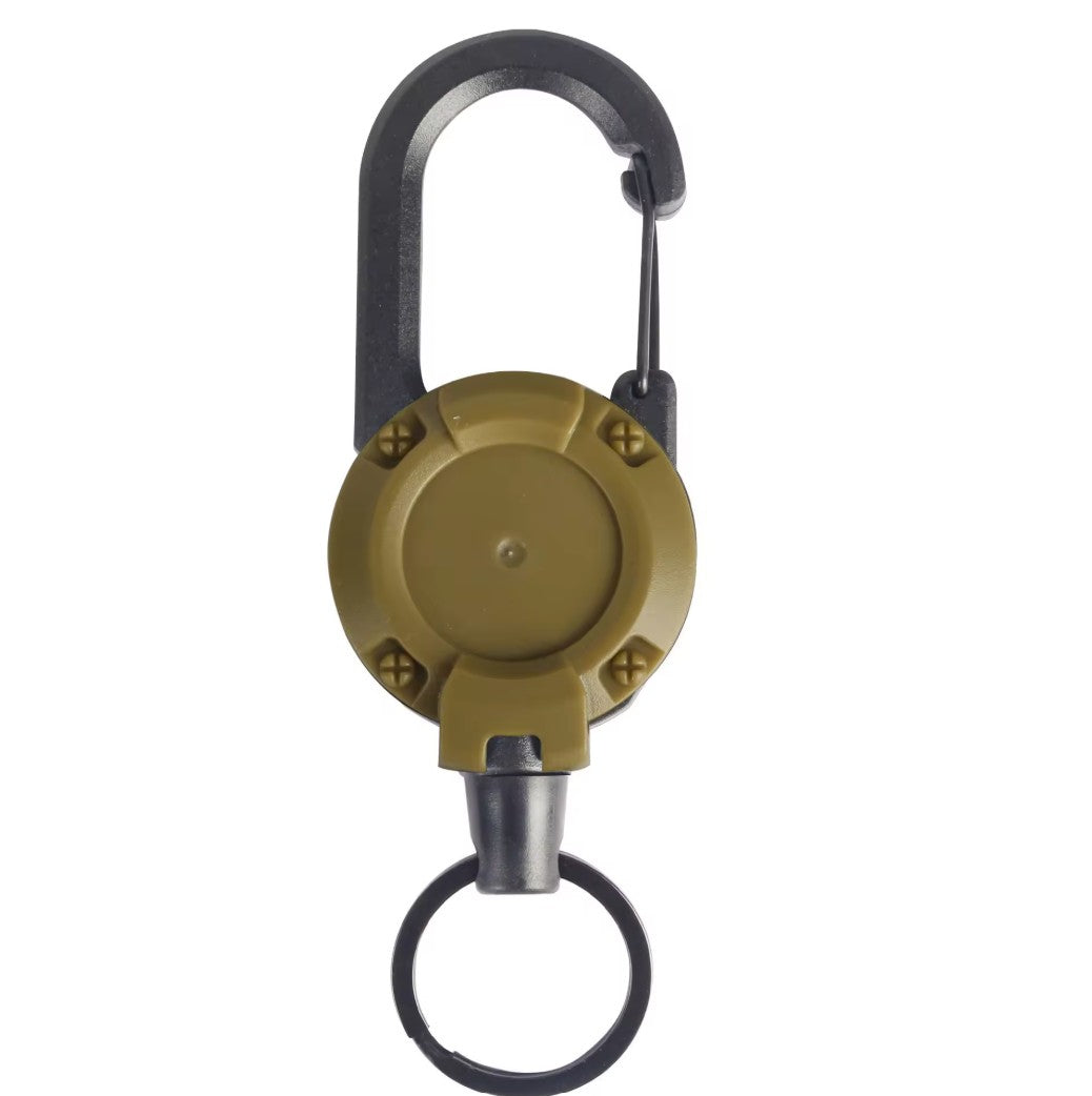 Heavy-Duty Retractable Key Holder with Steel Cord and Carabiner