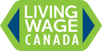A green log with white text saying Living Wage Canada
