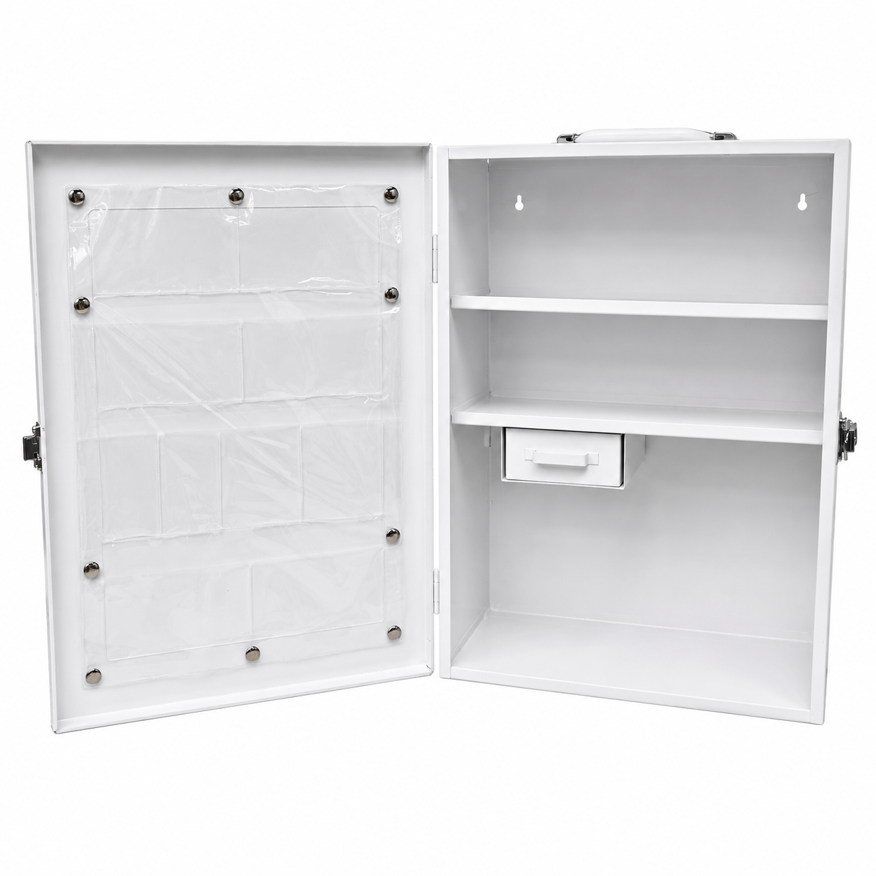 Large Metal First Aid Cabinet, Empty, 47 cm × 35 cm × 18 cm