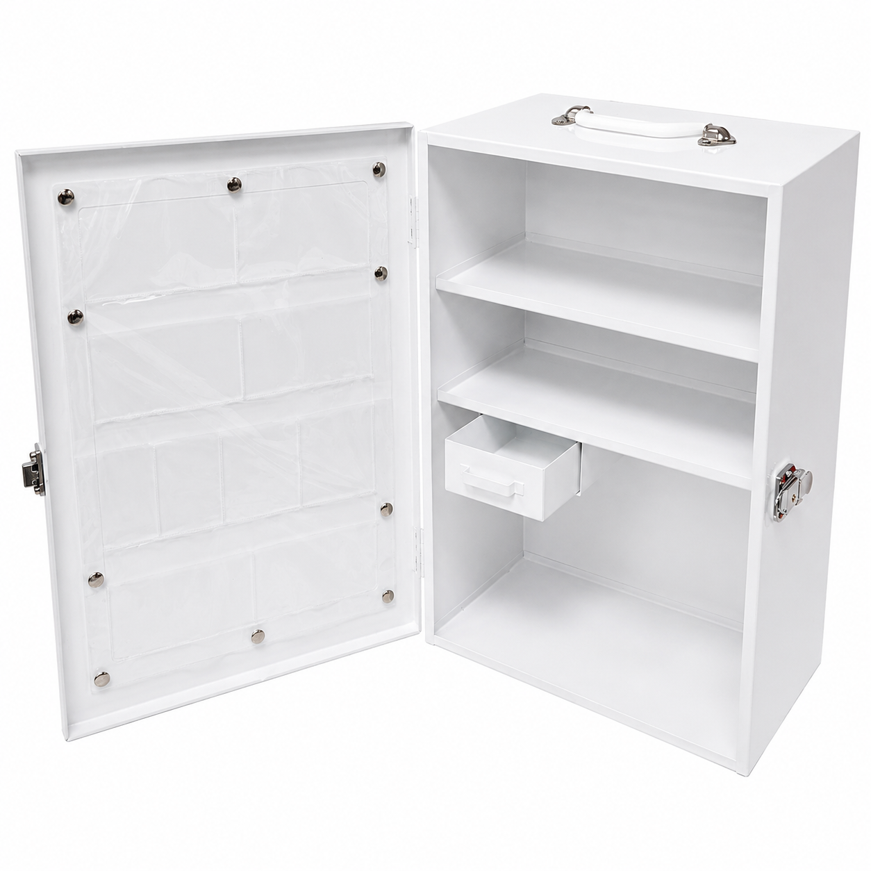 Large Metal First Aid Cabinet, Empty, 47 cm × 35 cm × 18 cm