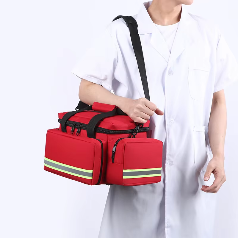Medium EMS Trauma Response Bag with Reflective Stripes, Empty