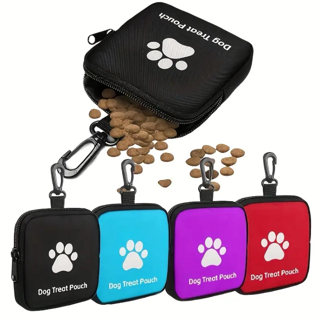 Portable Dog Treat Pouch for Training with Carabiner Clip