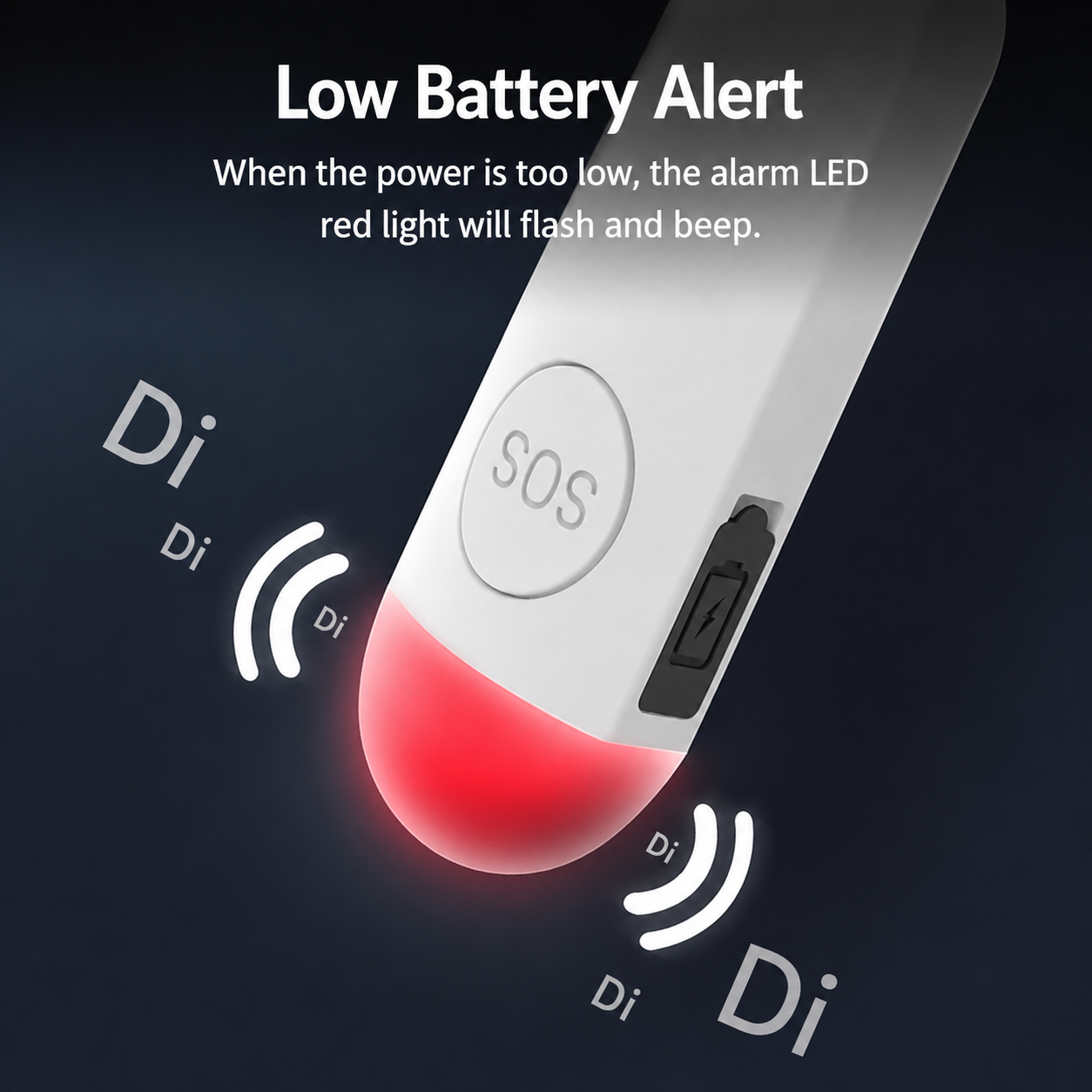 Rechargeable Personal Safety Alarm Keychain with Flashlight