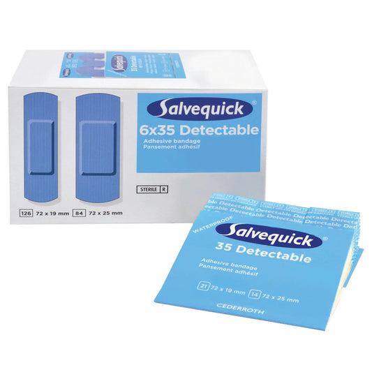 Salvequick Bandage Dispenser Refill, Plastic Metal Detectable Plasters First Aid Plus