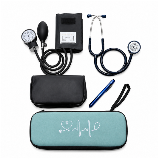 Medical Diagnostic Kit with Littmann Stethoscope, Blood Pressure Cuff and Penlight, Teal