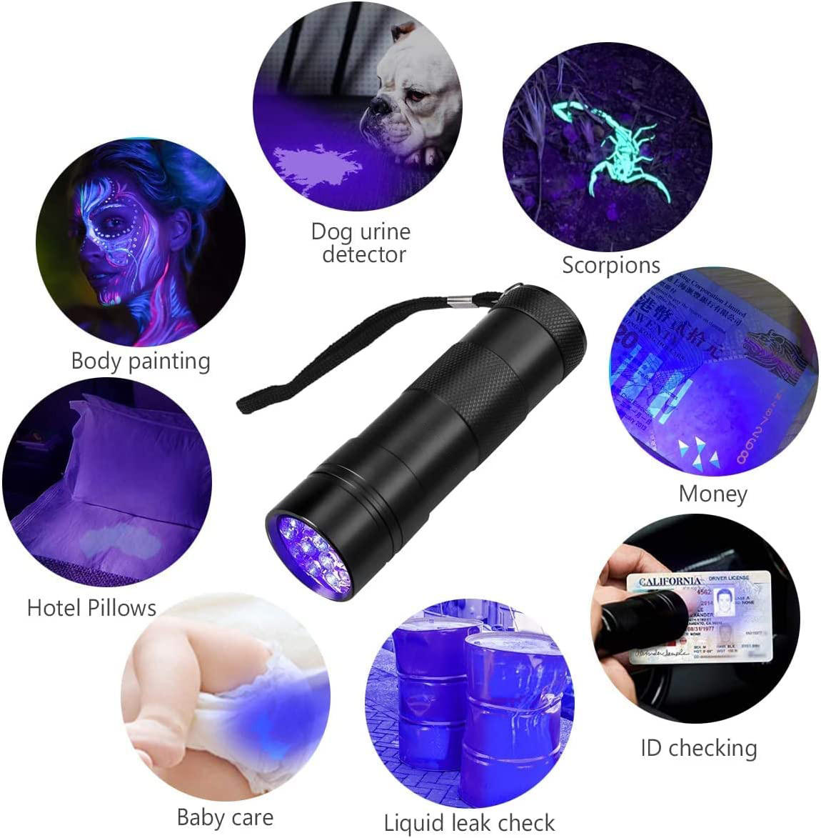 Portable UV LED Black Light Torch