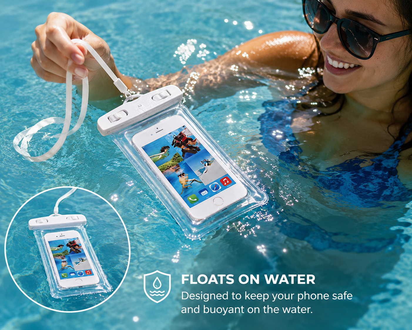 Universal Floating and Waterproof Phone Pouch with Lanyard