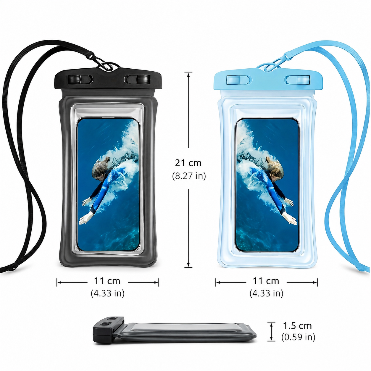 Universal Floating and Waterproof Phone Pouch with Lanyard