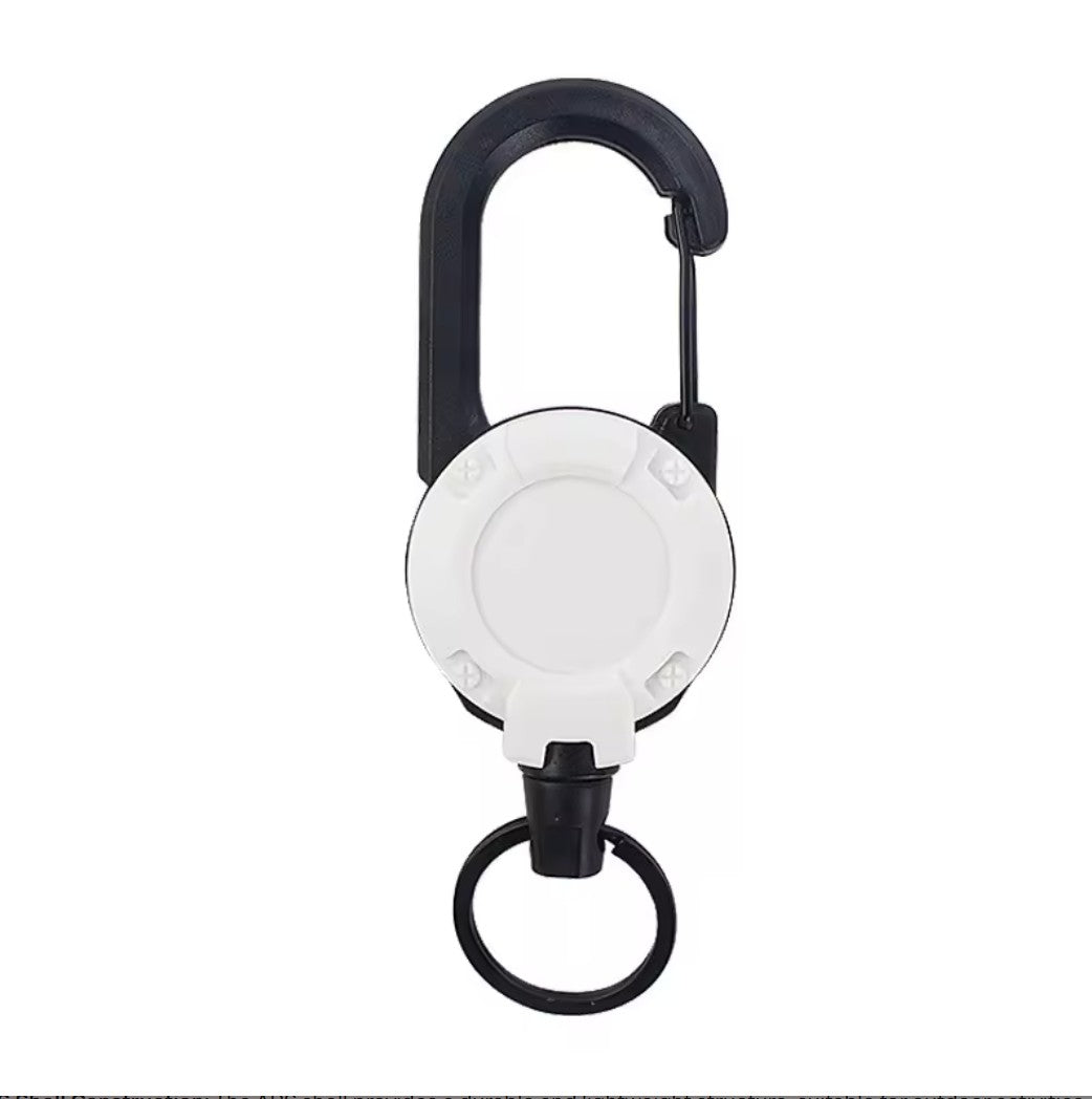 Heavy-Duty Retractable Key Holder with Steel Cord and Carabiner