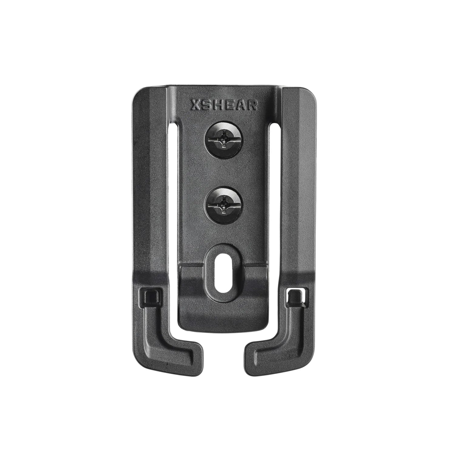 XShear 1.5" belt clip attached to 1.5" belt with MOLLE compatibility