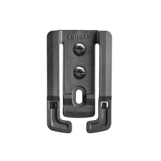 XShear 1.5" belt clip attached to 1.5" belt with MOLLE compatibility
