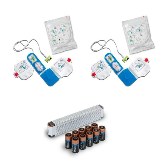 Zoll CPR-D Padz (2 Sets) & Battery Refresh Pack – Complete AED Accessory Kit First Aid Plus