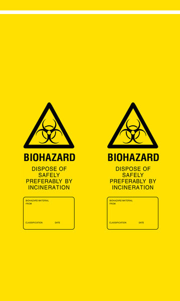Biohazard Waste Bag, 16.7" x 11.8"