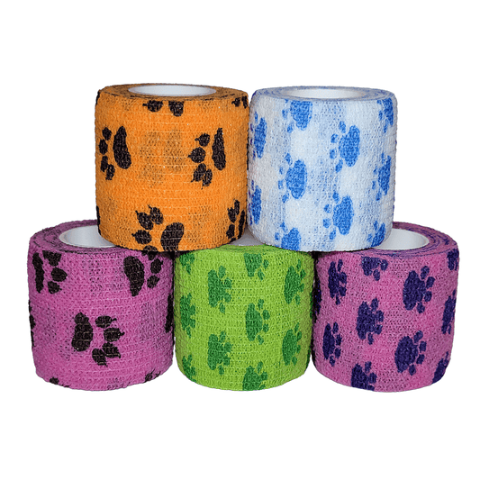 Cohesive Bandage, Veterinarian Wrap, 2" x 5 YD, Self-Adhering Wrap Bandage - First Aid Plus