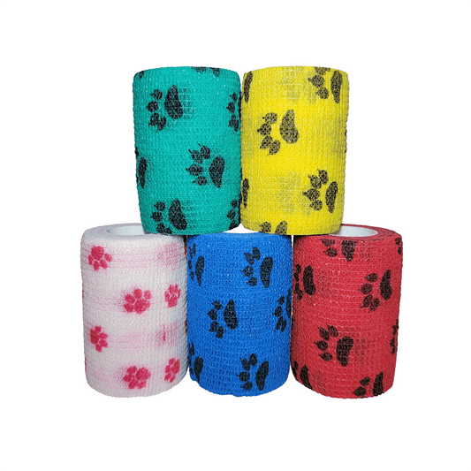 Cohesive Bandage, Veterinarian Wrap, 3" x 5 YD, Self-Adhering Wrap Bandage - First Aid Plus