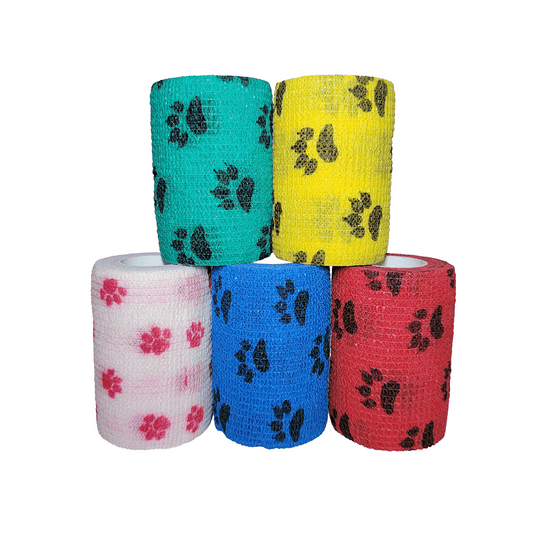 Cohesive Bandage, Veterinarian Wrap, 3" x 5 YD, Self-Adhering Wrap Bandage - First Aid Plus 